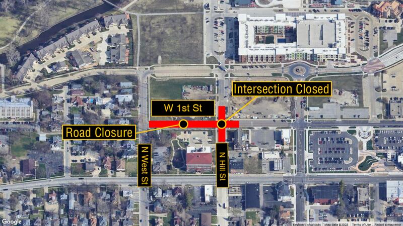 A map of the road closures.